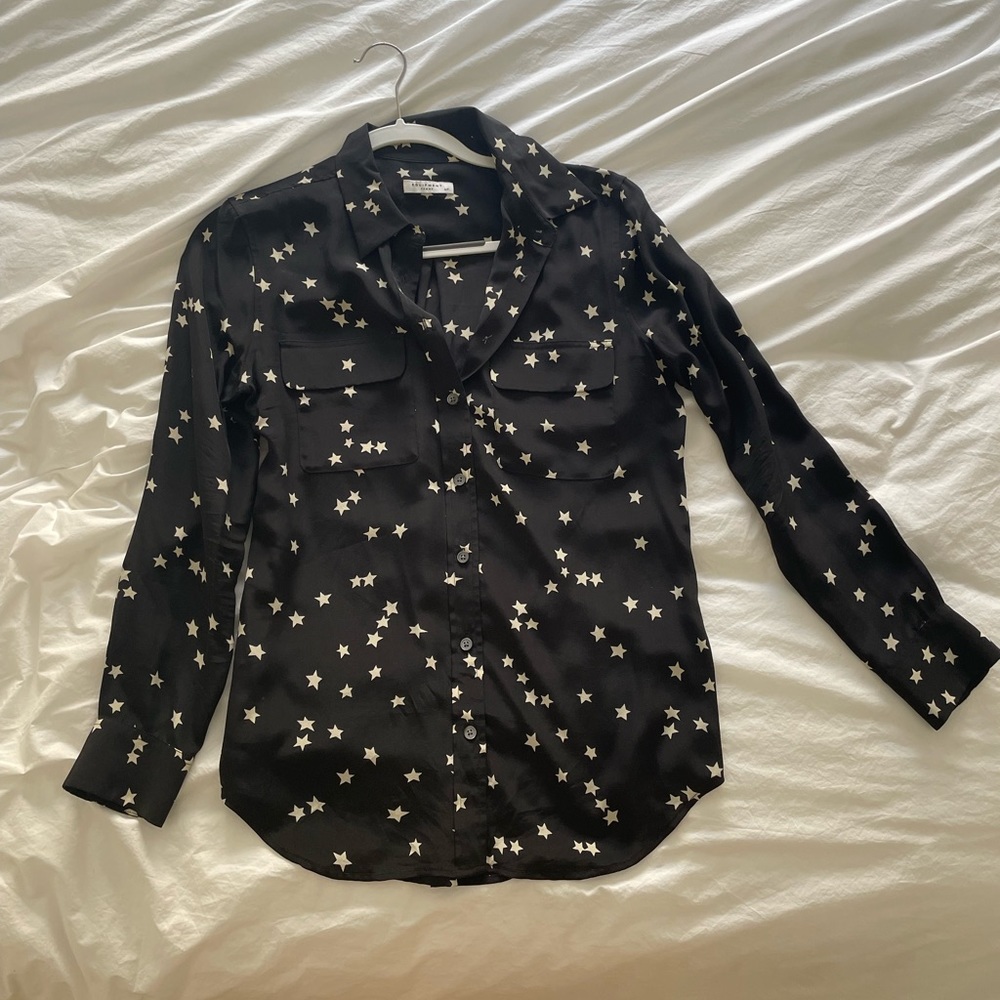 Equipment Black and White Star Button Down Shirt